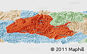 Political Panoramic Map of Hefeng, lighten