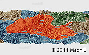 Political Panoramic Map of Hefeng, semi-desaturated