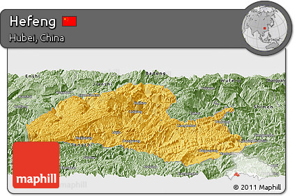 Savanna Style Panoramic Map of Hefeng
