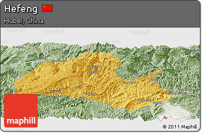Savanna Style Panoramic Map of Hefeng