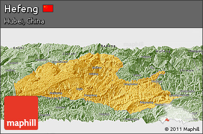 Savanna Style Panoramic Map of Hefeng