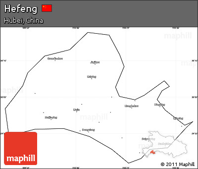 Blank Simple Map of Hefeng, cropped outside
