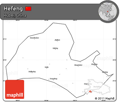 Blank Simple Map of Hefeng, cropped outside