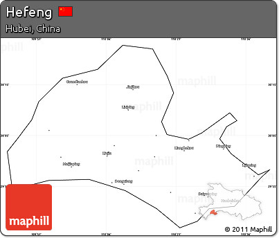 Blank Simple Map of Hefeng, cropped outside