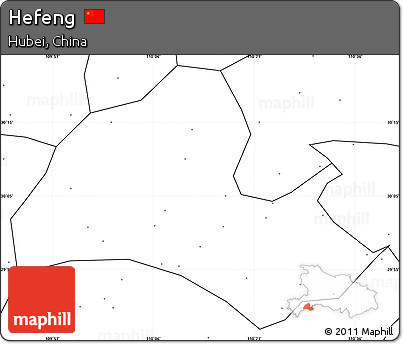 Blank Simple Map of Hefeng, no labels