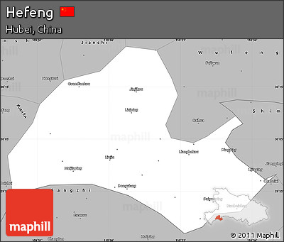 Gray Simple Map of Hefeng