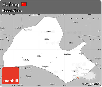 Gray Simple Map of Hefeng
