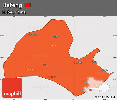 Political Simple Map of Hefeng, cropped outside
