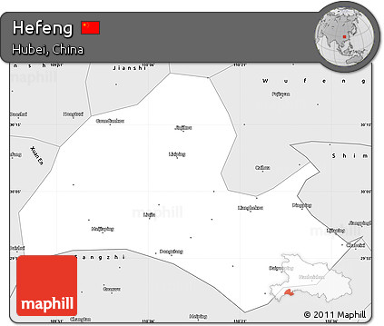 Silver Style Simple Map of Hefeng