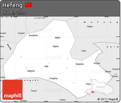 Silver Style Simple Map of Hefeng