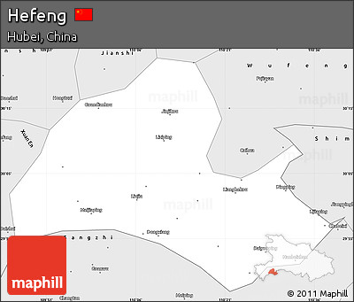 Silver Style Simple Map of Hefeng