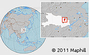 Gray Location Map of Hong An, highlighted parent region, hill shading