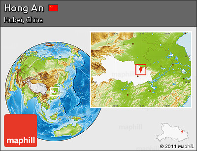 Physical Location Map of Hong An, highlighted parent region