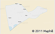 Classic Style 3D Map of Honghu, single color outside
