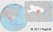 Gray Location Map of Honghu, highlighted parent region