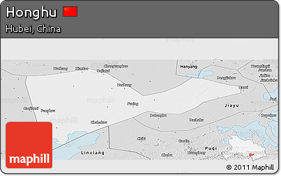Silver Style Panoramic Map of Honghu