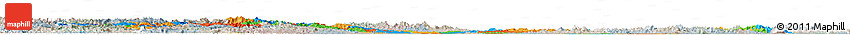 Political Horizon Map of Hubei, lighten, semi-desaturated