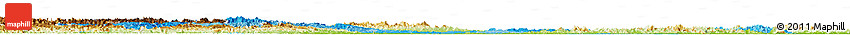 Political Shades Horizon Map of Hubei, physical outside