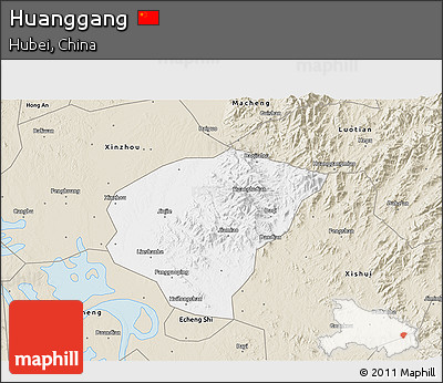 Classic Style 3D Map of Huanggang