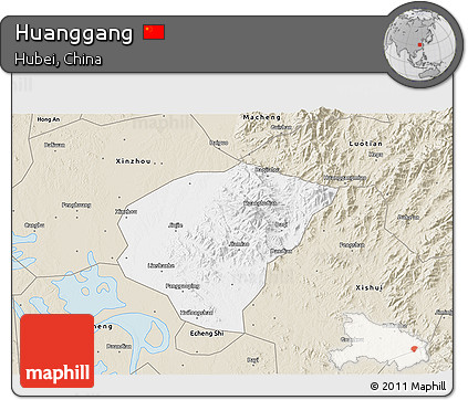 Classic Style 3D Map of Huanggang