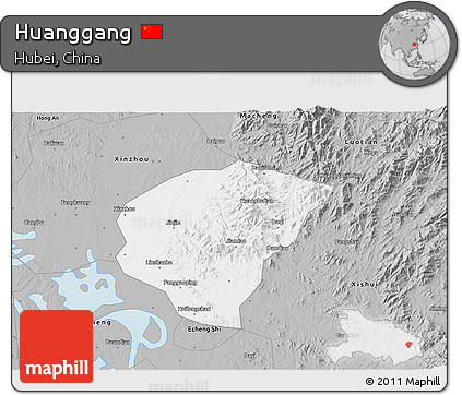 Gray 3D Map of Huanggang