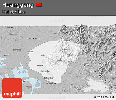 Gray 3D Map of Huanggang