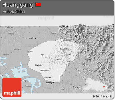 Gray 3D Map of Huanggang