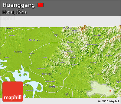 Physical 3D Map of Huanggang
