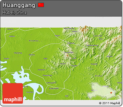 Physical 3D Map of Huanggang