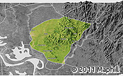 Satellite 3D Map of Huanggang, desaturated