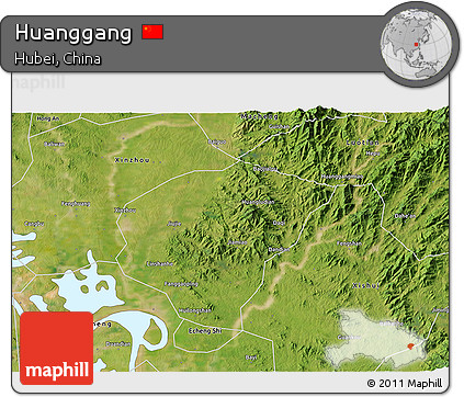 Satellite 3D Map of Huanggang
