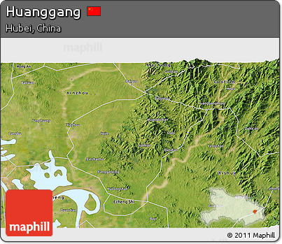 Satellite 3D Map of Huanggang