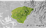 Satellite 3D Map of Huanggang, lighten, desaturated