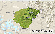 Satellite 3D Map of Huanggang, shaded relief outside