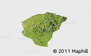 Satellite 3D Map of Huanggang, single color outside