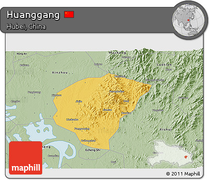 Savanna Style 3D Map of Huanggang