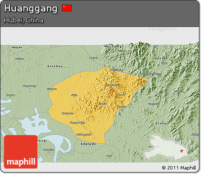 Savanna Style 3D Map of Huanggang