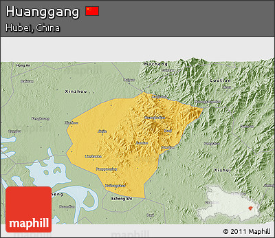 Savanna Style 3D Map of Huanggang