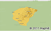 Savanna Style 3D Map of Huanggang, single color outside