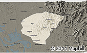 Shaded Relief 3D Map of Huanggang, darken