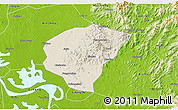 Shaded Relief 3D Map of Huanggang, physical outside