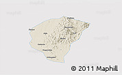 Shaded Relief 3D Map of Huanggang, single color outside