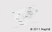 Silver Style 3D Map of Huanggang, single color outside