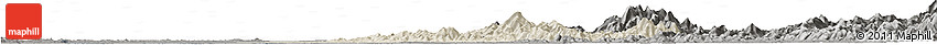 Shaded Relief Horizon Map of Huanggang, darken, semi-desaturated