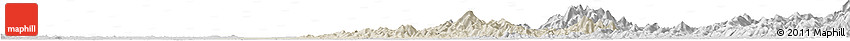 Shaded Relief Horizon Map of Huanggang, desaturated