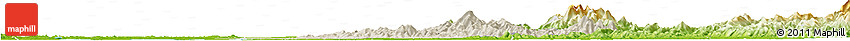 Shaded Relief Horizon Map of Huanggang, physical outside