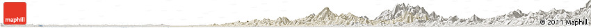 Shaded Relief Horizon Map of Huanggang, semi-desaturated