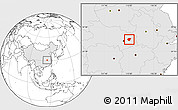 Blank Location Map of Huanggang, highlighted country