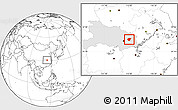 Blank Location Map of Huanggang, highlighted parent region