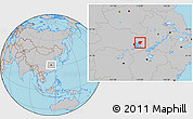 Gray Location Map of Huanggang